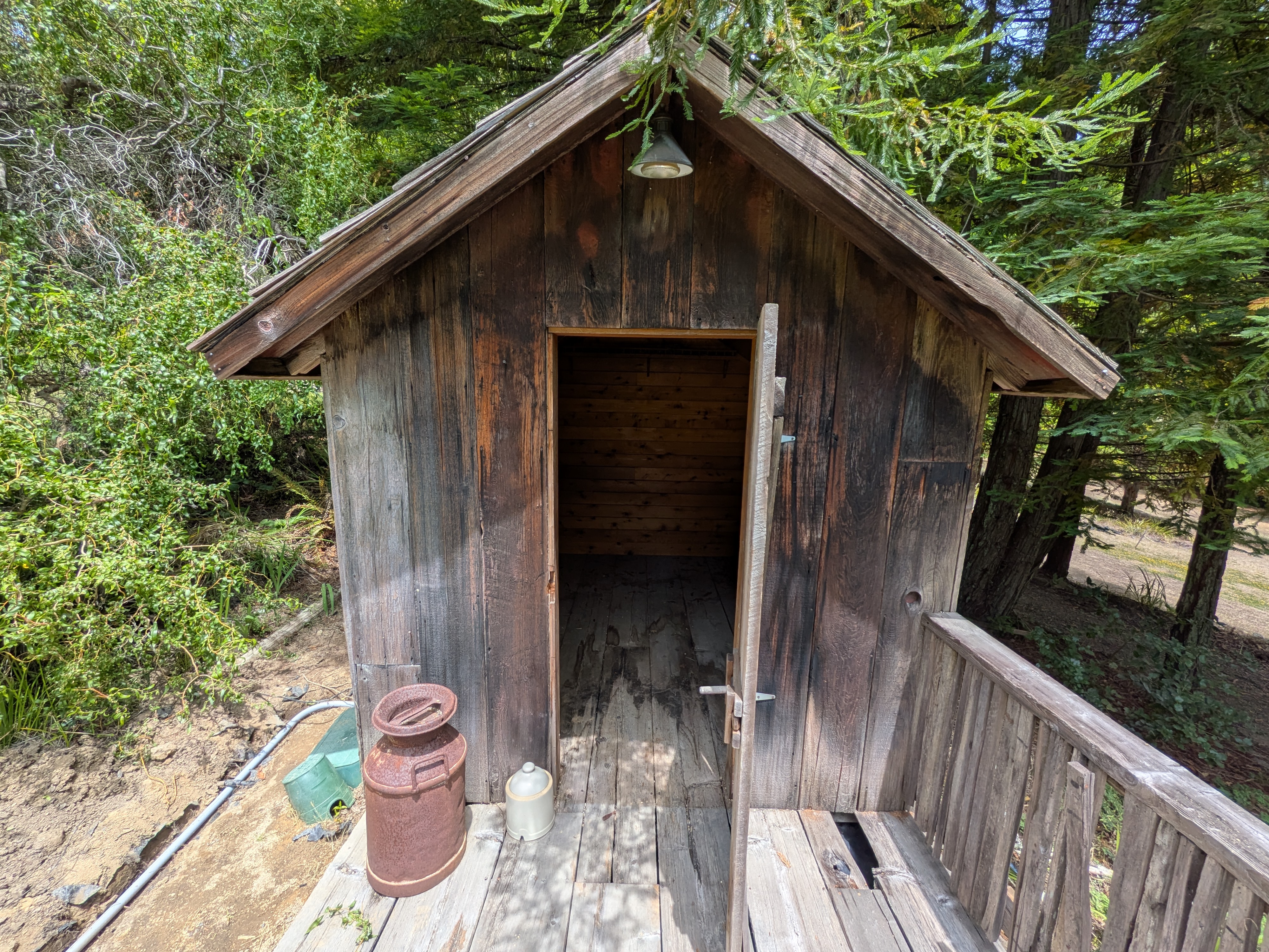 Photo showing the front of the small shack